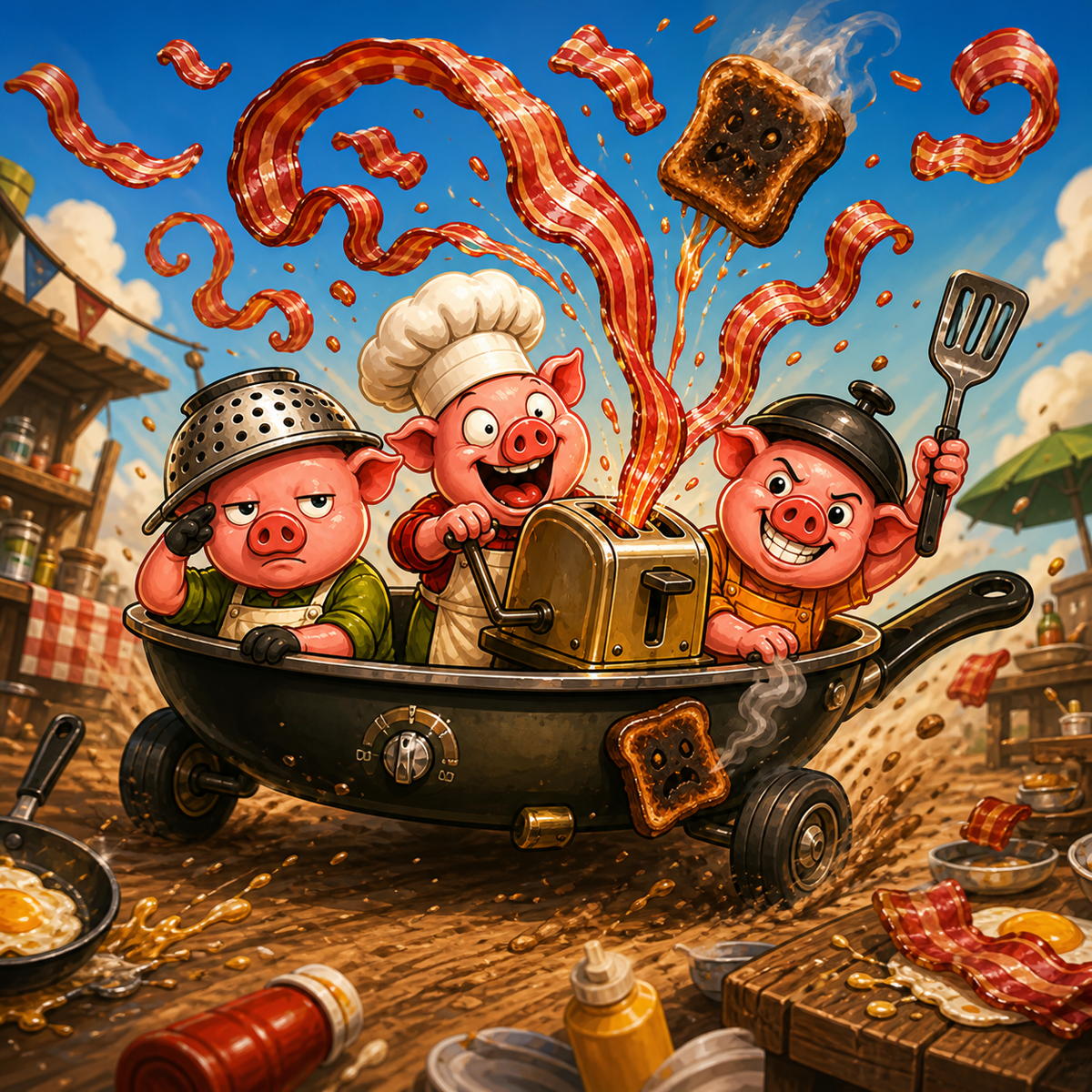 The Bacon Squad races through toaster-powered breakfast chaos